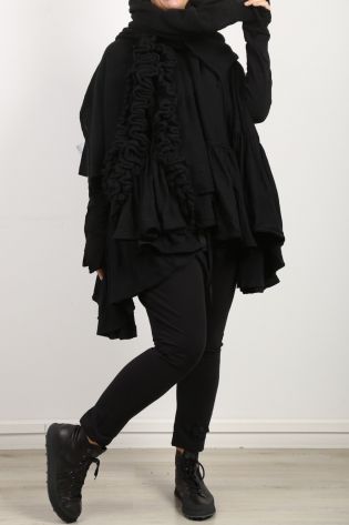 rundholz black label - Shirtmantel mit großem Volant und Schalkragen Oversize black