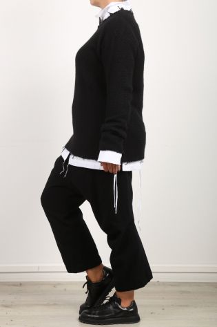 rundholz dip - Pullover mit offenen Schnittkanten kuschelig Unisex black