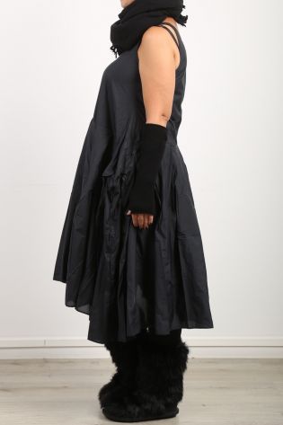 rundholz black label - Kleid mit Falten in Memory Polyester asymmetrisch black