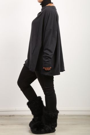 rundholz black label - Sweater mit Taschen Oversize Cotton Stretch black