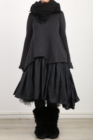 rundholz black label - Sweater blouse with small ruffles on the sleeves black