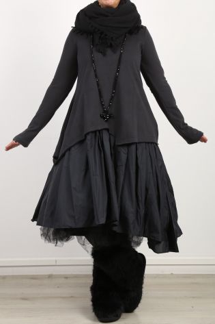 rundholz black label - Sweater blouse with small ruffles on the sleeves black