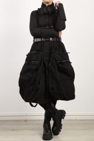 rundholz dip - Trägerkleid Rock mit großen Taschen Cotton Stretch black