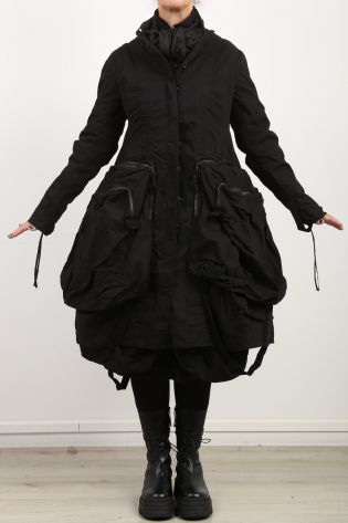 rundholz dip - Mantel mit extra großen Taschen Cotton Stretch black