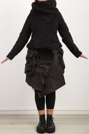rundholz dip - Leather skirt with extra large removable pockets black