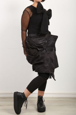 rundholz dip - Lederrock mit extra großen abnehmbaren Taschen black