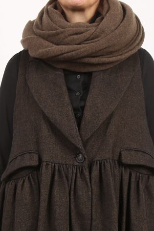 rundholz - Large scarf cape stole cashmere coffee