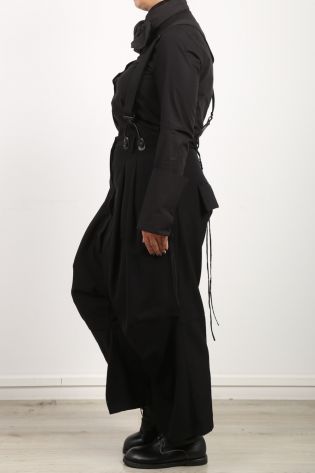 rundholz - Weite Hose mit Bundfalten Schurwolle Gabardine black