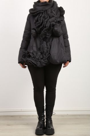rundholz black label - Scarf with ruffles and duck down black