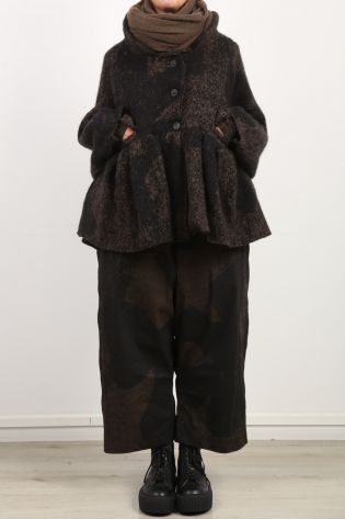 rundholz - Jacket in doubleface jacquard with flounce oversize coffee jacquard