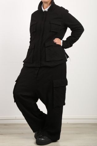 rundholz dip - Wide pants with large pockets virgin wool black