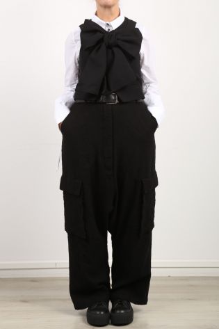 rundholz dip - Weite Hose mit großen Taschen Schurwolle black