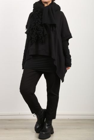 black by k&m - Sweater in asymmetry Cotton Oversize + Ring Set black