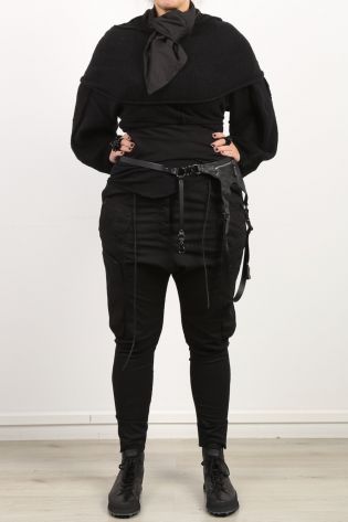 teo + ng - Ledergürtel FINN mit Reißverschlusstasche black
