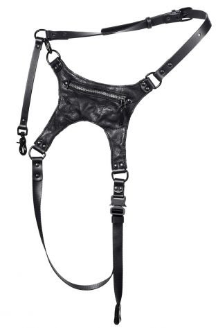 teo + ng - Ledergürtel FINN mit Reißverschlusstasche black