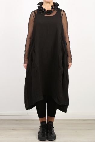 rundholz black label - Trägerkleid zum Binden Leinen Oversize black