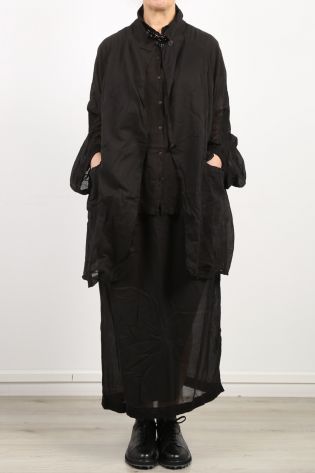 rundholz dip - Mantel im Sakko Style mit weiten Ärmeln Cotton Batist Oversize black