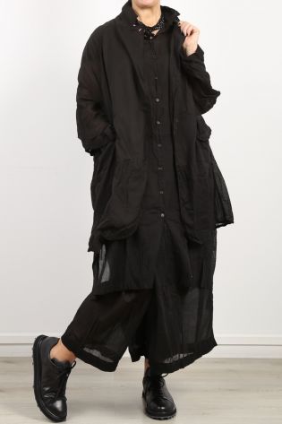 rundholz dip - Mantel im Sakko Style mit weiten Ärmeln Cotton Batist Oversize black