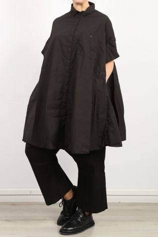 rundholz dip - Hemdkleid mit Stoffbahnen an den Ärmeln Cotton black