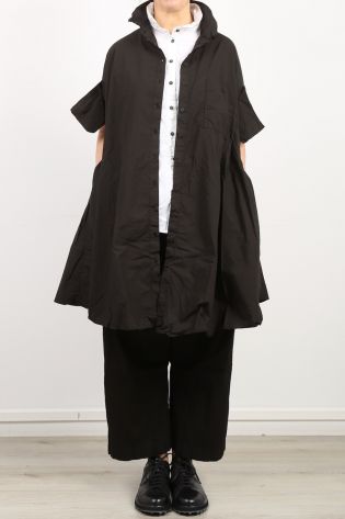 rundholz dip - Hemdkleid mit Stoffbahnen an den Ärmeln Cotton black