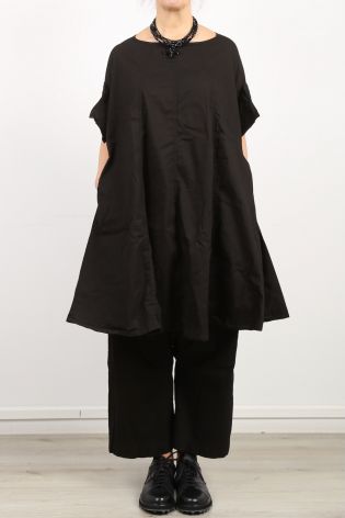 rundholz dip - Kleid mit Stoffbahnen an den Ärmeln Oversize Cotton Stretch black