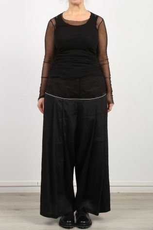 rundholz - Hose mit Schößchen Marlene Form Stoff Mix black black