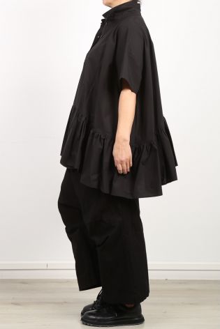 rundholz - Bluse mit Volant doppellagig übereinander getragen Oversize black