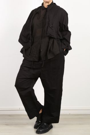 rundholz - Jacke mit dicker Schnur und weiten Ärmeln Oversize Cotton Leinen black