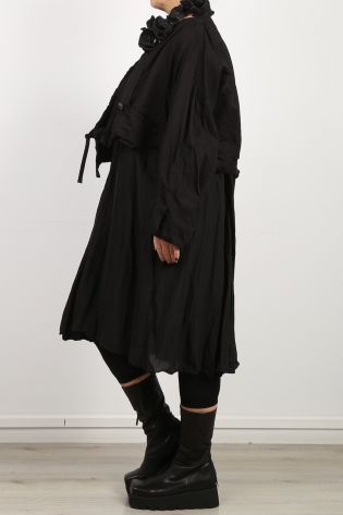 rundholz - Jacke mit dicker Schnur und weiten Ärmeln Oversize Cotton Leinen black