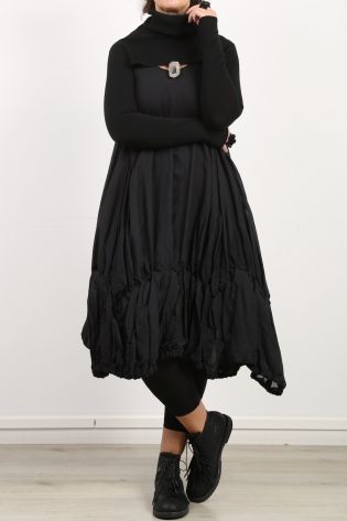 rundholz - Exquisites Trägerkleid mit breitem Volant black stiff
