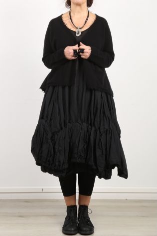 rundholz - Exquisites Trägerkleid mit breitem Volant black stiff