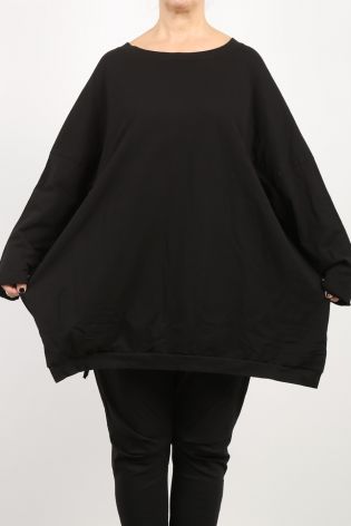 rundholz dip - Tunika mit offenen Seiten Sweaterstoff Oversize Cotton black