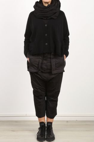 rundholz dip - Hose mit großen Taschen und Rippeinsätzen Cotton Stretch black
