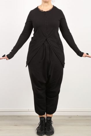 rundholz - Sweaterhose mit Rippbündchen am Saum Cotton Stretch black