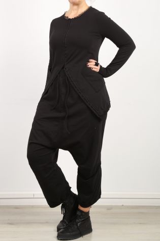 rundholz - Sweaterhose mit Rippbündchen am Saum Cotton Stretch black