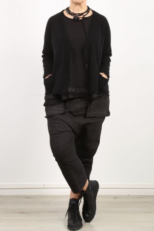 rundholz - Shirt Kurzarm mit seideähnlichen Einsätzen Oversize Cotton Jersey Stretch black