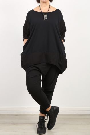 rundholz black label - Weite Bluse in Ballonform Stoff Mix Oversize black