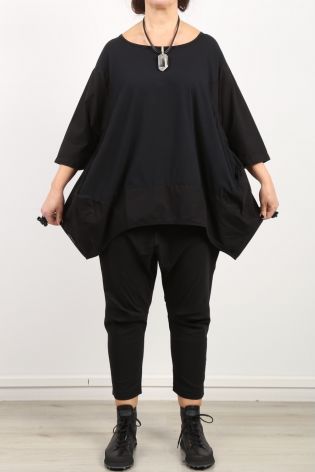 rundholz black label - Weite Bluse in Ballonform Stoff Mix Oversize black