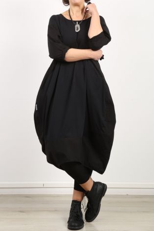rundholz black label - Weites Kleid in Ballonform Stoff Mix Oversize black