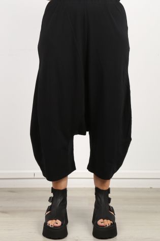 rundholz black label - Harem pants in summer length jersey stretch black