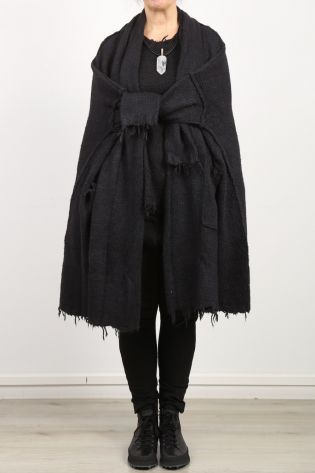 rundholz dip - Pullover mit Fransen reine Seide Oversize black