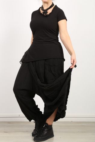 rundholz dip - Trouser skirt with large pocket Cupro black