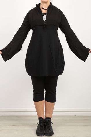 rundholz dip - Kurze Sweaterjacke mit weiten Ärmeln und breiten Rippeinsätzen Cotton black