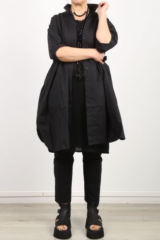rundholz - Schlauchkleid mit mehrlagigem Ausschnittabschluss Cotton Jersey black