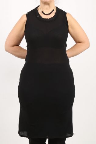 rundholz - Tubular dress with multi-layered neckline Cotton Jersey black