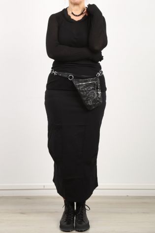 rundholz - Shirt long sleeve with multilayer neckline Cotton Jersey black