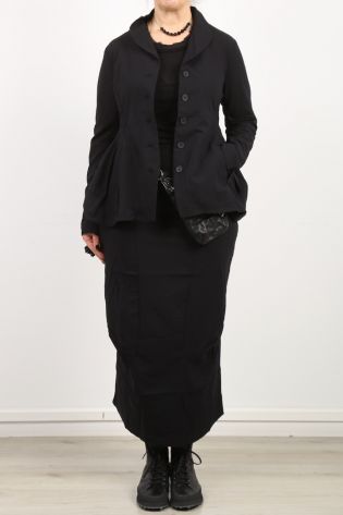 rundholz - Shirt Langarm mit mehrlagigem Ausschnittabschluss Cotton Jersey black