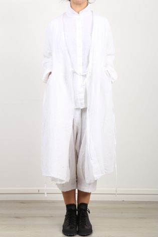 aequamente - Leinenkleid Mantelkleid variabel zu tragen white