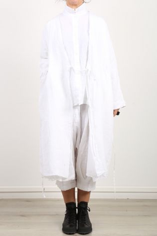 aequamente - Leinenkleid Mantelkleid variabel zu tragen white