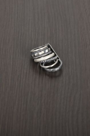rundholz - Ring der 8er Silber (925) black white
